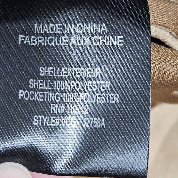 Vigoss Faux Suede Biker Jacket Women's Large Brown Pockets Gold Zipper Belted - Picture 3 of 9